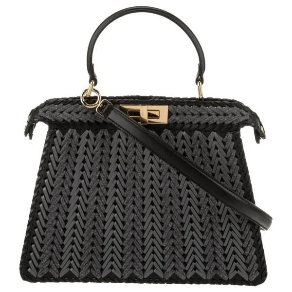 Fendi Peekaboo-Inspired Woven Top Handle Bag