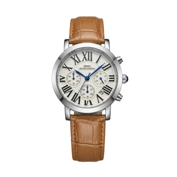 IBSO Classic Tan Leather Roman Numeral Watch