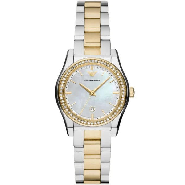 Executive Radiance: Emporio Armani Two-Tone Crystal Watch