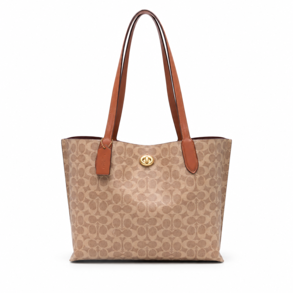 Coach Signature Tote Bag – Khaki & Saddle Brown