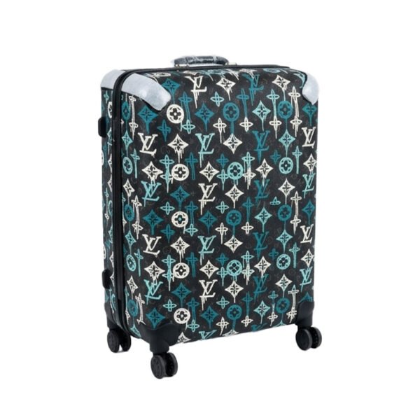 (Louis Vuitton Monogram Graffiti Spinner Suitcase – Edgy Luxury Travel Gear(Large size