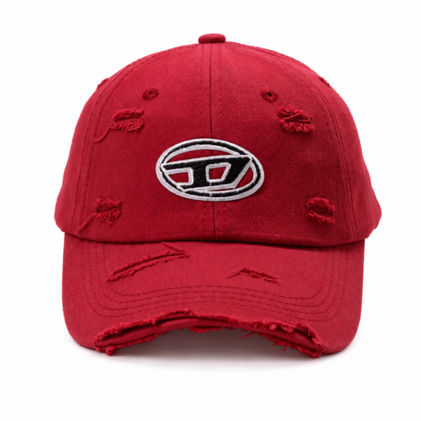 Red Distressed Baseball Cap