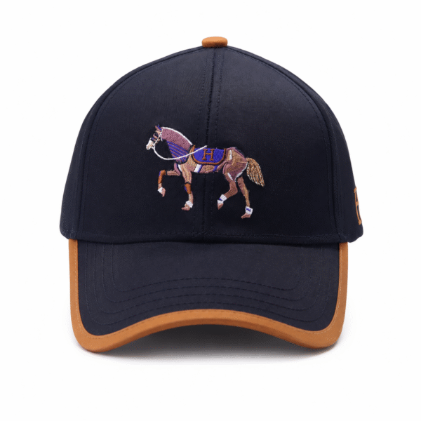 Black & Brown Horse Embroidered Cap