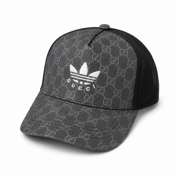 Grey Monogram Trucker Cap