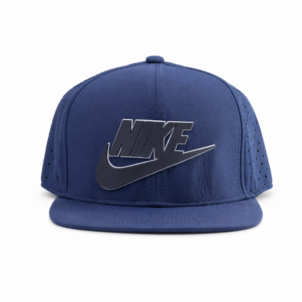 Navy Swoosh Logo Flat-Brim Cap