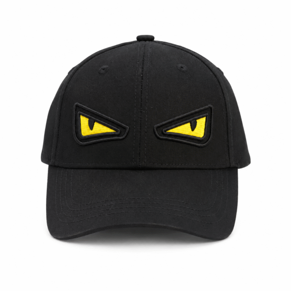 Black Angry Eyes Embroidered Cap