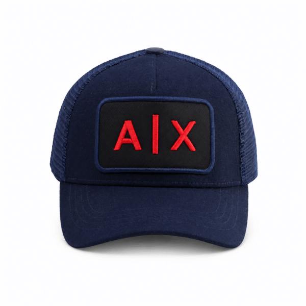 Navy Mesh Trucker Cap with A|X Patch