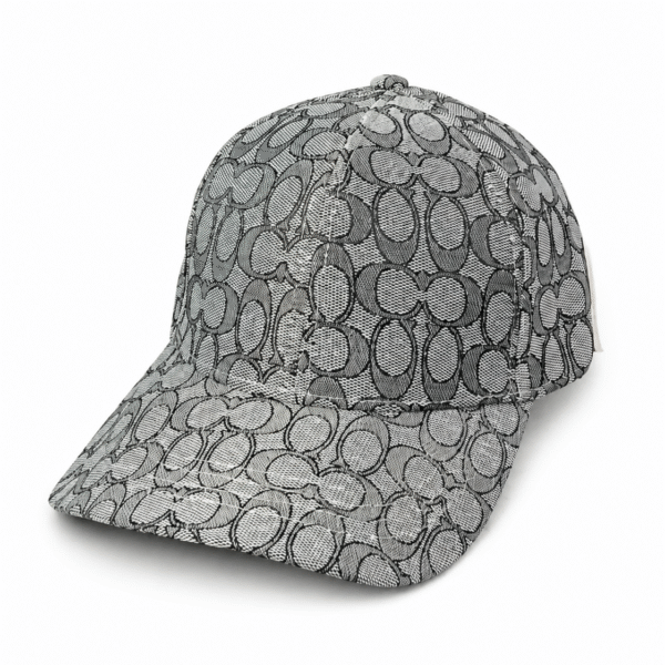 Grey Monogram Pattern Cap