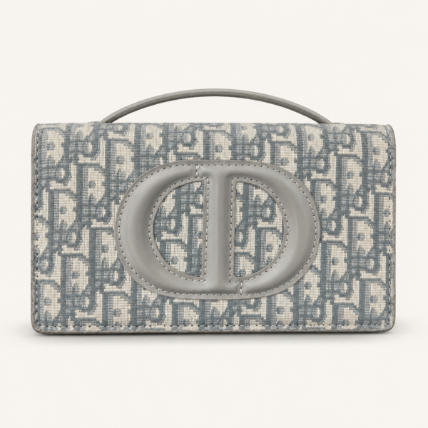 Dior Oblique CD Top-Handle Clutch – Grey