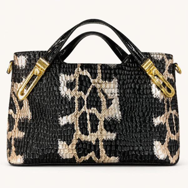 Luxury Snakeskin-Effect Structured Handbag
