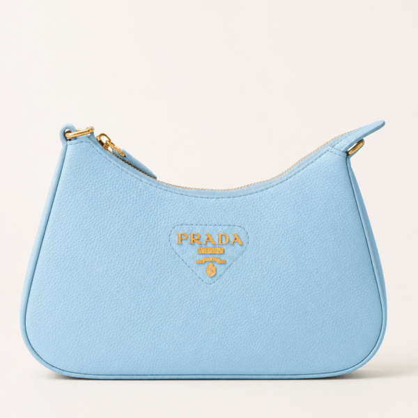 Prada Light Blue Leather Shoulder Bag