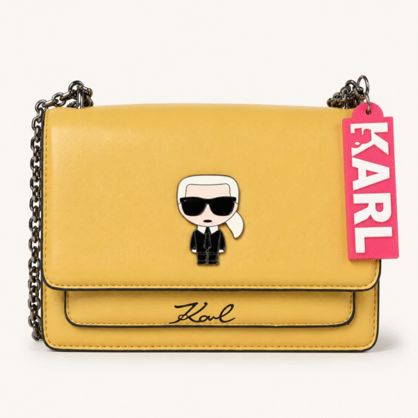 Karl Lagerfeld Yellow Character Flap Shoulder Bag