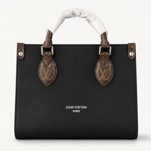 Louis Vuitton Black Structured Tote with Monogram Handles