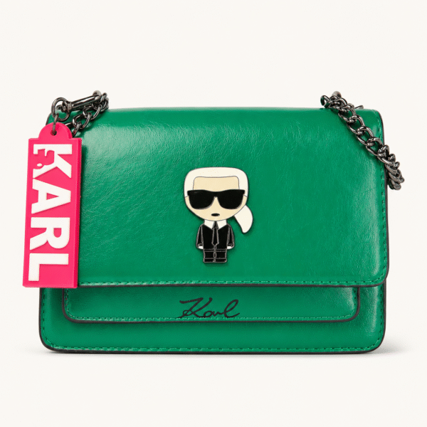 Karl Lagerfeld Green Character Flap Shoulder Bag