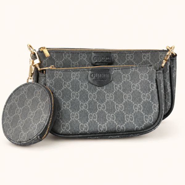 Gucci Grey GG Monogram Three-Piece Bag Set