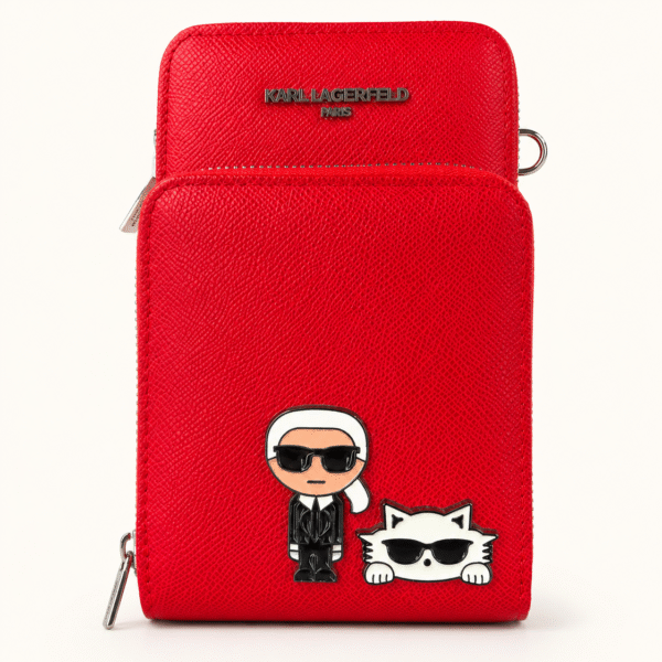 Karl Lagerfeld Red Multi-Zip Organizer Pouch