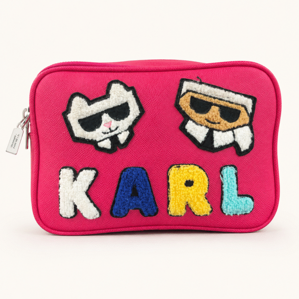 Karl Lagerfeld Pink Ikonik Patch Pouch