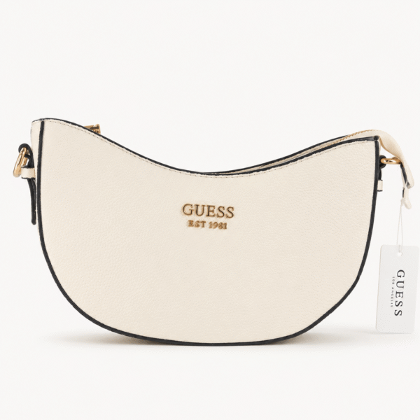 Guess White Crescent Shoulder Bag