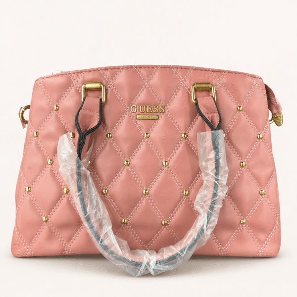 Guess Pink Quilted Top Handle Bag