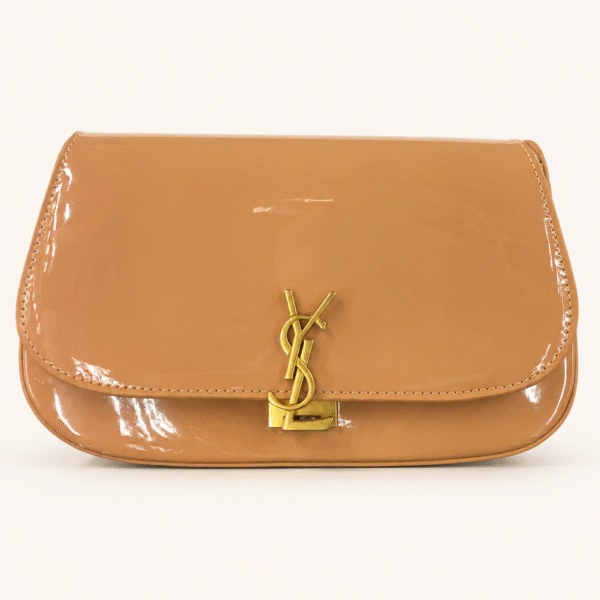 Saint Laurent Tan Patent YSL Flap Bag