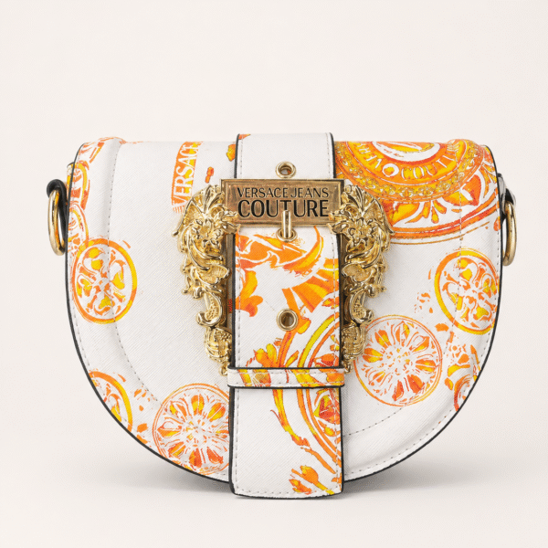 Versace Jeans Couture Orange Baroque Saddle Bag