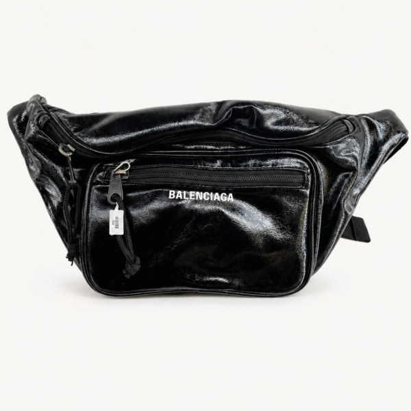 Balenciaga Patent Belt Bag – Black