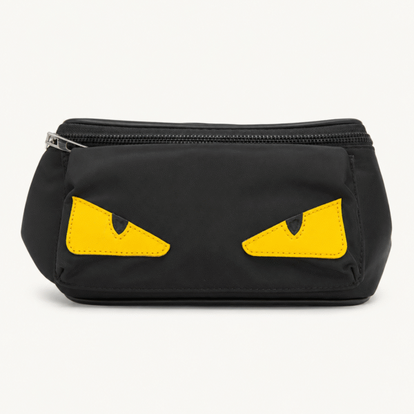 Fendi-Style “Monster Eyes” Pouch / Waist Bag – Black