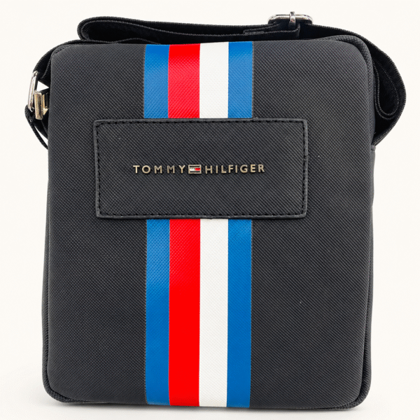 Tommy Hilfiger Striped Crossbody Bag – Black