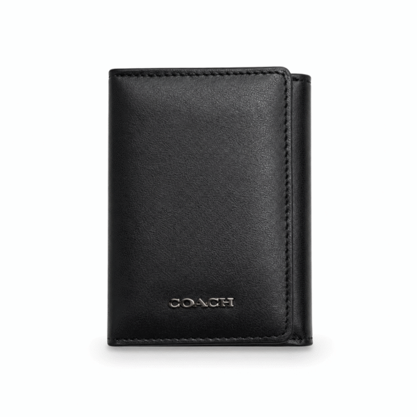 Coach Black Smooth Vertical Wallet