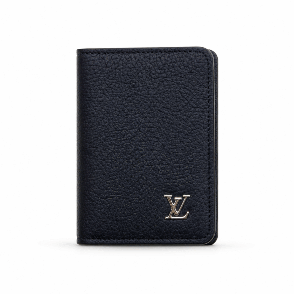 Louis Vuitton Black Textured Vertical Wallet