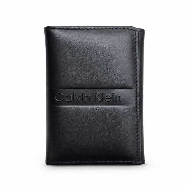 Calvin Klein Black Smooth Vertical Wallet