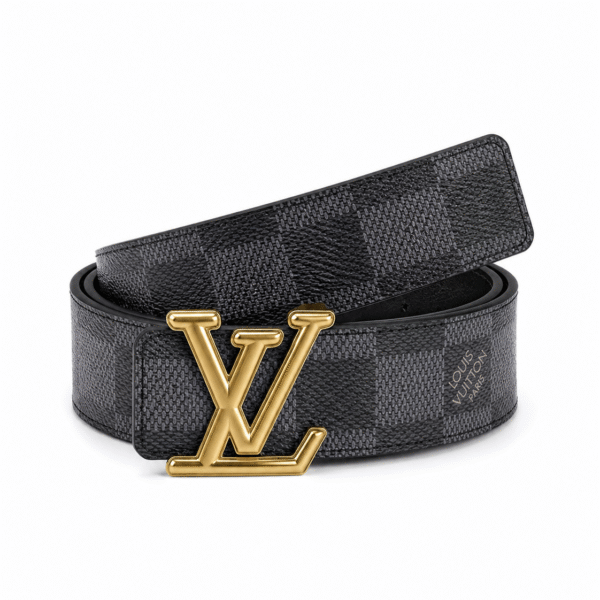 Louis Vuitton Damier Graphite Belt – Black / Gold Buckle