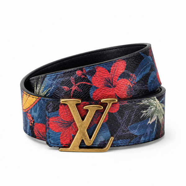 Louis Vuitton Floral Print Belt – Multicolor / Gold Buckle