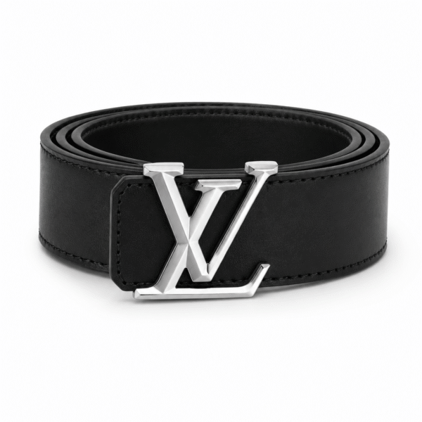 Louis Vuitton Leather Belt – Black / Silver Buckle