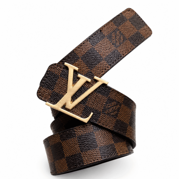 Louis Vuitton Damier Ebene Belt – Gold LV Buckle