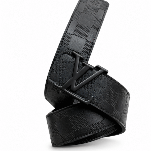 Louis Vuitton Black Leather Belt – Crystal LV Buckle
