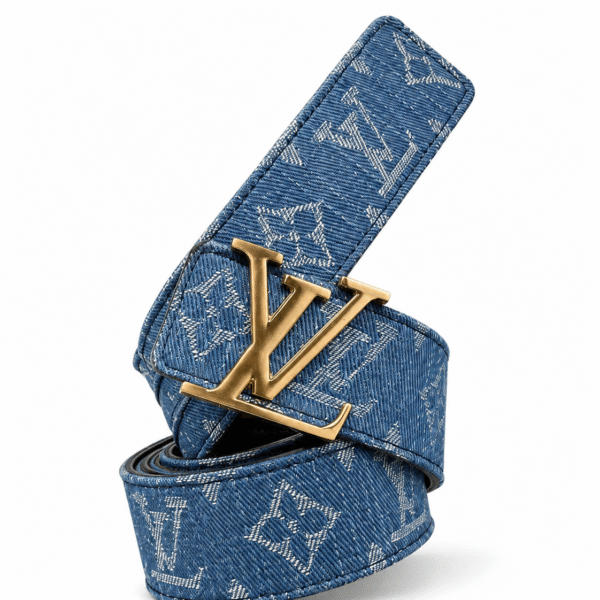 Louis Vuitton Monogram Denim Belt – Gold LV Buckle