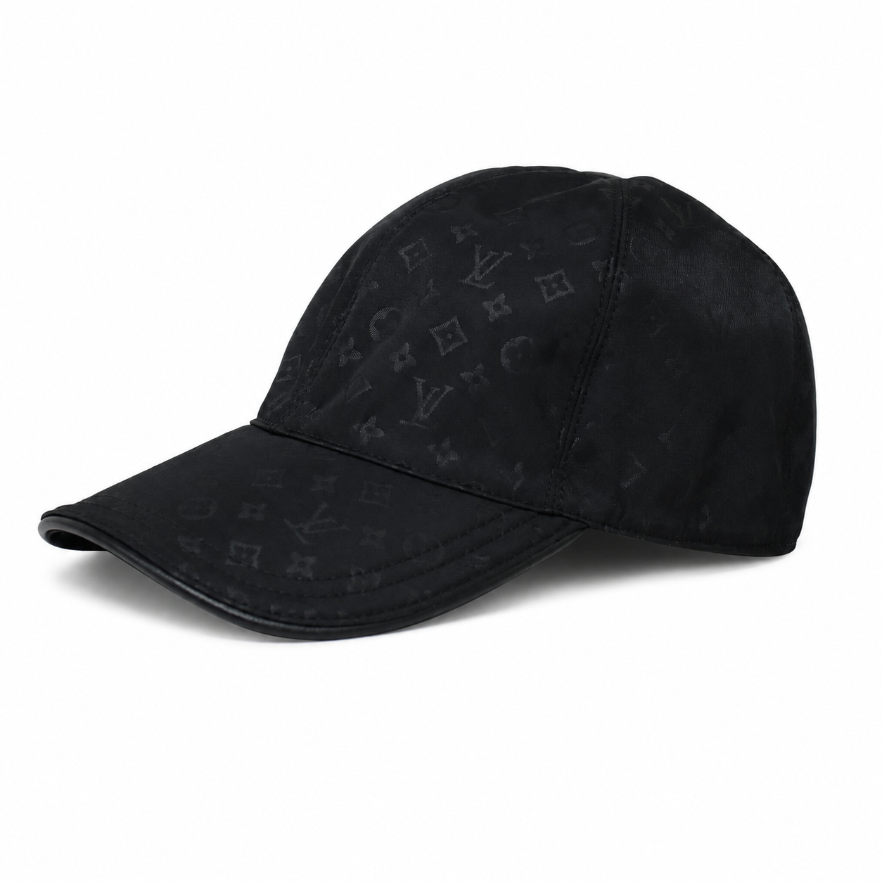 Black Tonal Monogram Cap