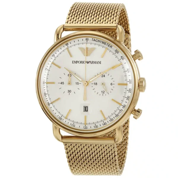 Emporio Armani Aviator Gold Mesh Chronograph