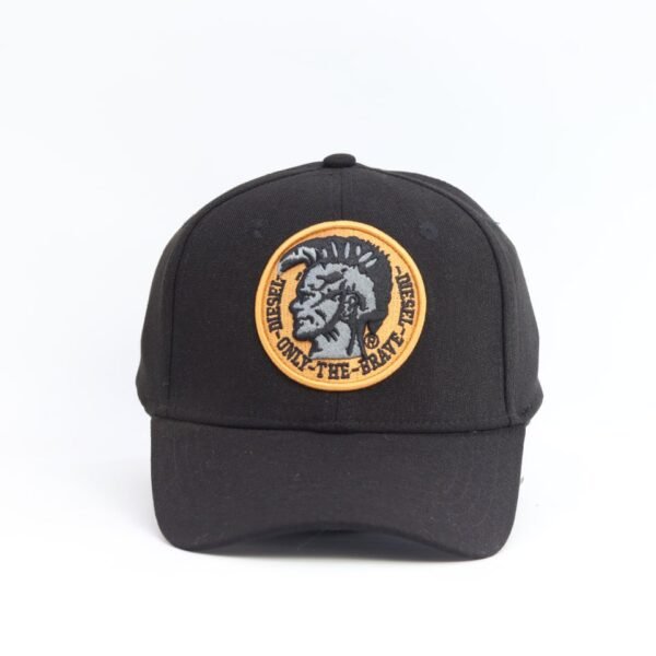 Black Cap with Circular Punk-Style Patch