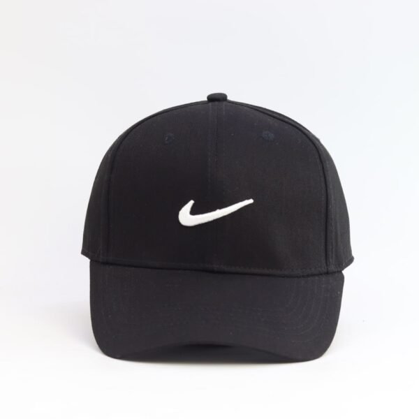 Black Cap with White Swoosh Logo
