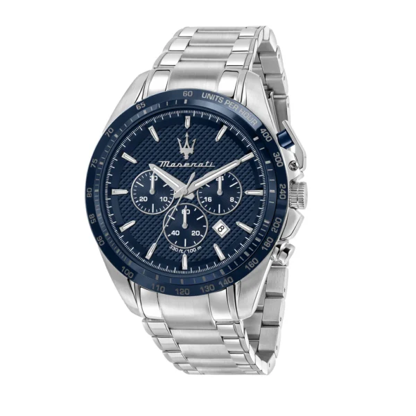Maserati Traguardo Textured Blue & Steel Chronograph