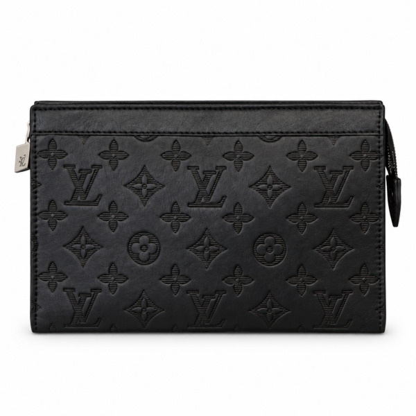 LV Monogram Embossed Black Clutch – Small Size