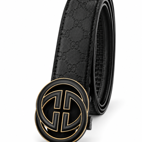 Gucci Black & Gold Ratchet Belt