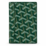 Goyard-Style Pattern Card Holder - Dark Green