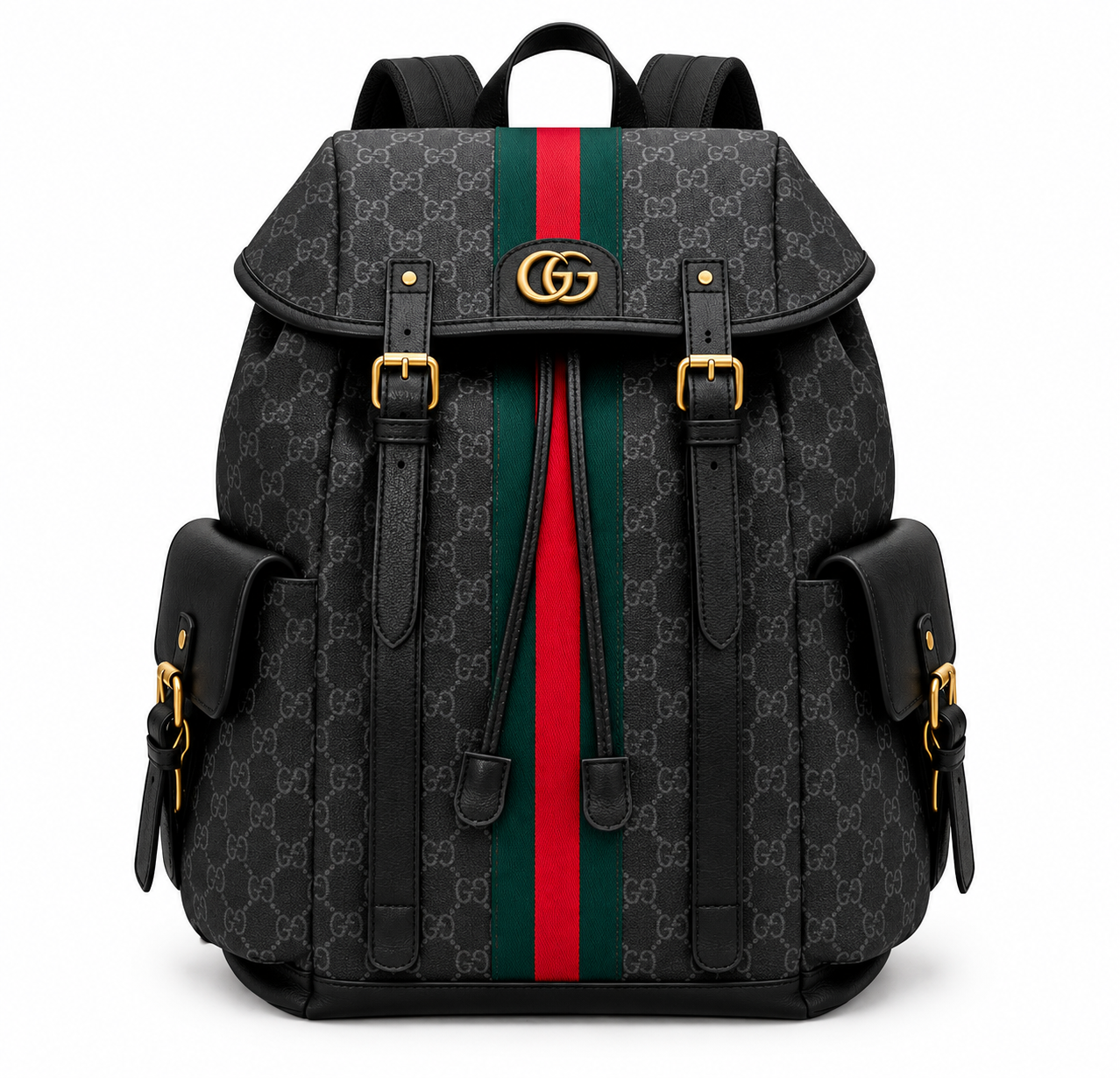 Gucci black GG Web Stripe Backpack