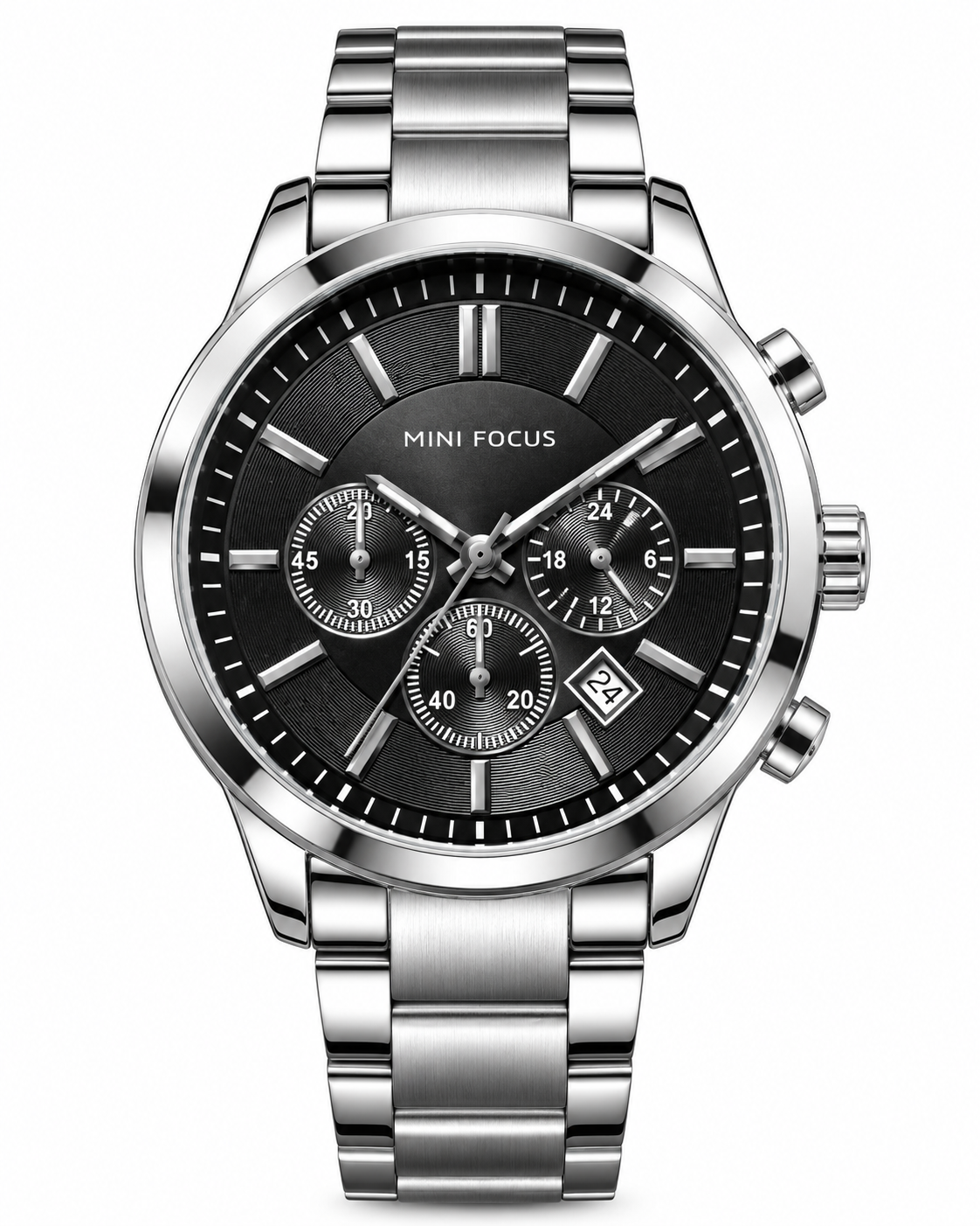 MINI FOCUS Black Dial Chronograph Watch