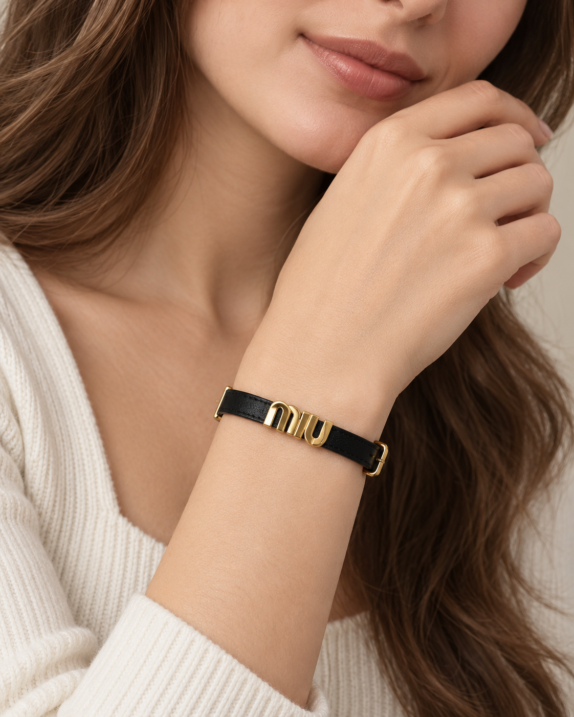 Miu Miu Leather Bracelet
