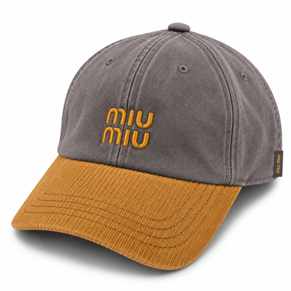 Miu Miu Two-Tone Corduroy Brim Cap