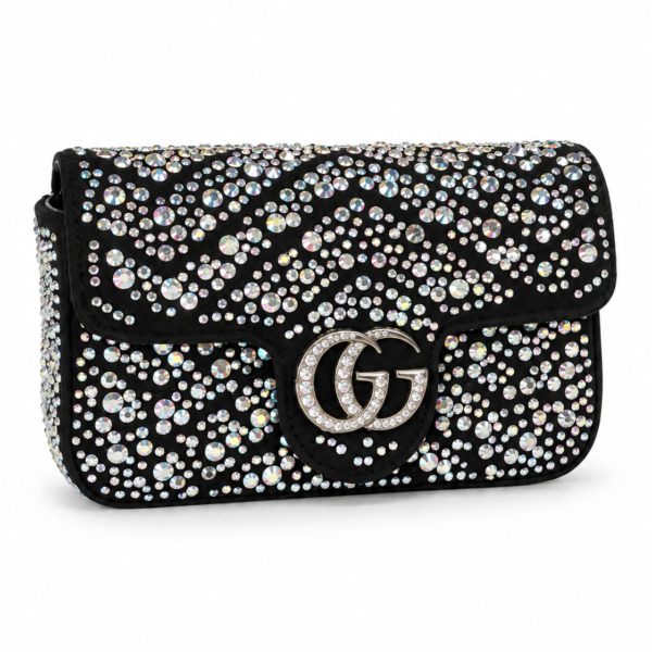 Gucci Black Crystal Embellished GG Shoulder Bag